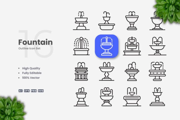 Fountain Icons: Graphics and Icons for Modern Design