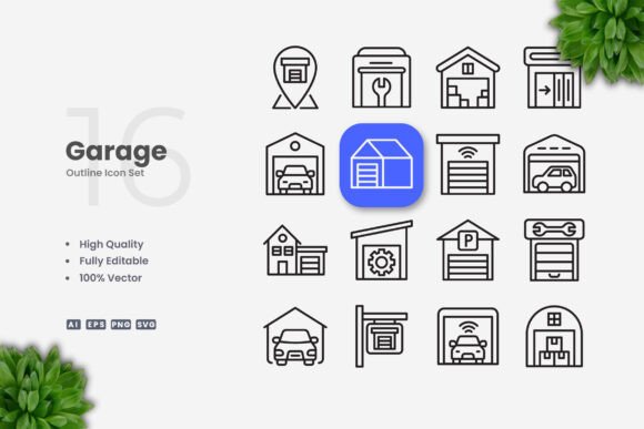 Garage Icons: Graphics for Modern Design