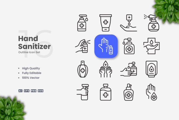 Hand Sanitizer Icons: Graphics and Icons for Modern Design