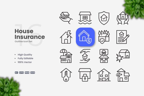 House Insurance Icons: Graphics and Icons for Branding