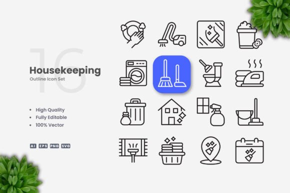 Housekeeping Icons: Graphics and Icons for Digital Sellers