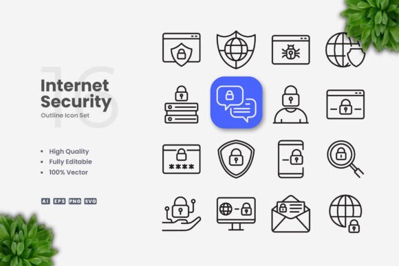 Internet Security Icons: Graphics and Icons for Digital Sellers
