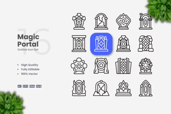 Magic Portal Icons: Graphics and Icons for Modern Design