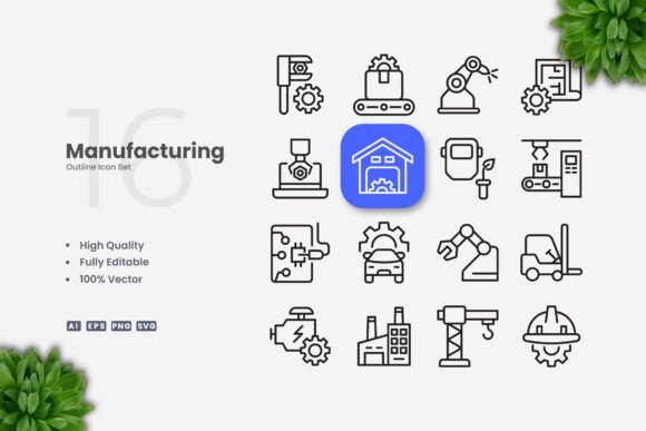 Manufacturing Icons: Graphics for Digital Sellers