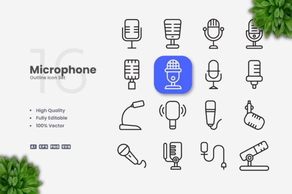 Microphone Icons for Graphics and Icons