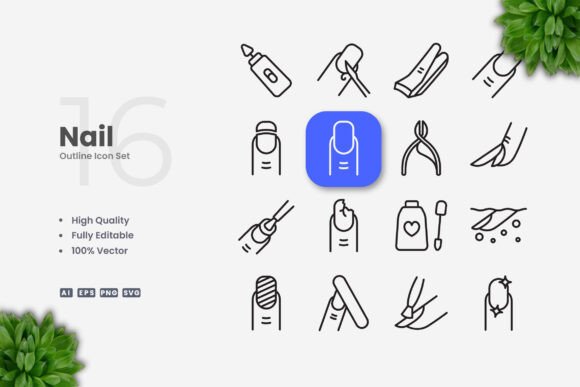 Nail Icons: Graphics and Icons for Modern Design