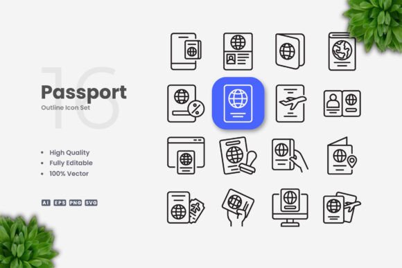Passport Icons: Graphics and Icons for Modern Design