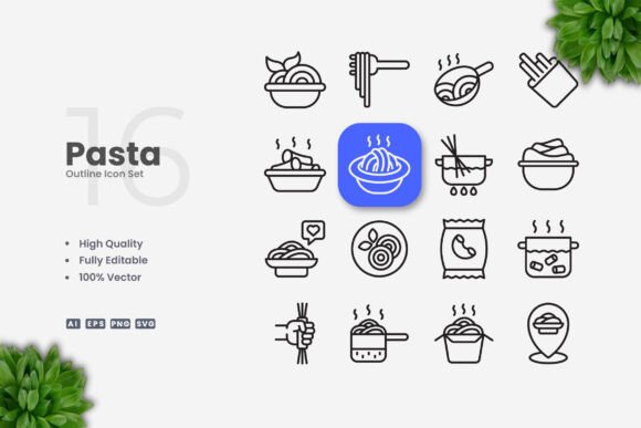 Pasta Icons: Graphics and Icons for Modern Design
