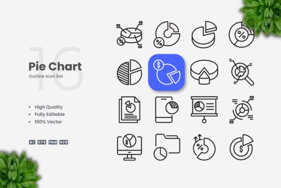 Pie Chart Icons for Creative Crafting