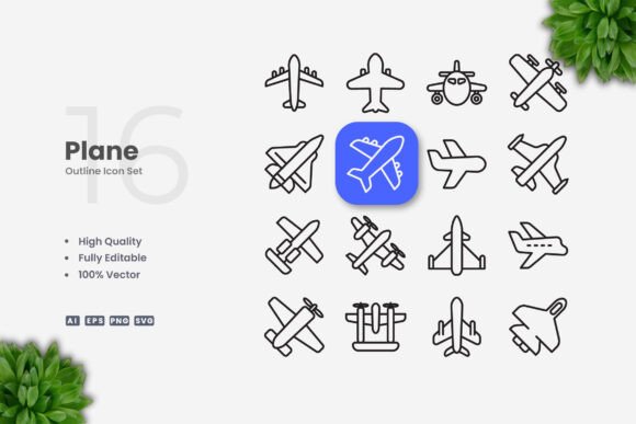 Plane Icons: Graphics and Icons for Modern Design