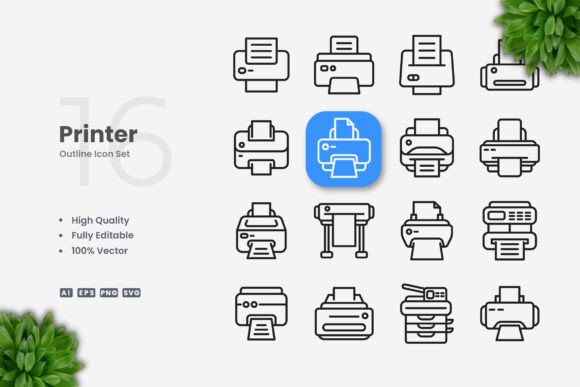 Printer Icons: Graphics and Icons for Real Business