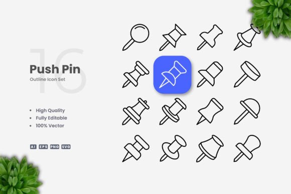 Push Pin Icons for Creative Crafting