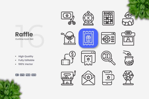 Raffle Icons: Graphics and Icons for Digital Sellers