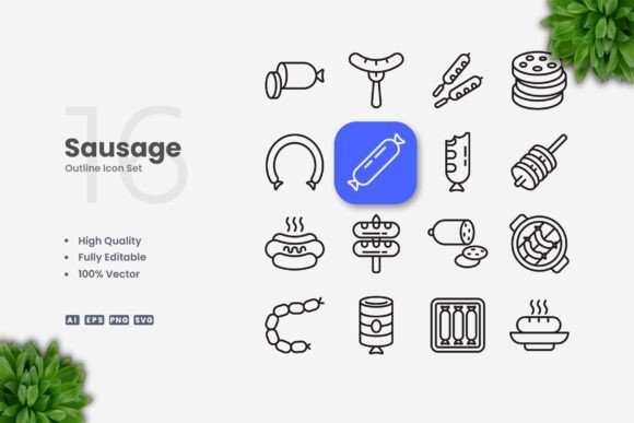 Sausage Icons: Graphics and Icons for Modern Design