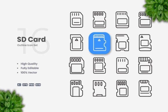 SD Card Icons for Embroidery Projects