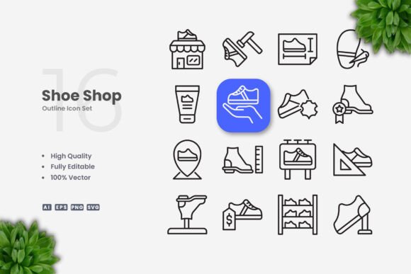 Shoe Shop Icons for Creative Crafts