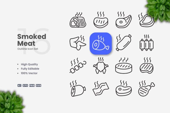 Smoked Meat Icons: Graphics and Icons for Local Business
