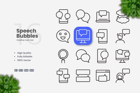 Speech Bubbles Icons for Graphics and Branding