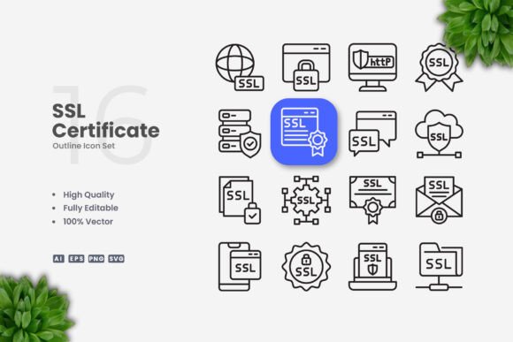 SSL Certificate Icons for Handmade Graphics
