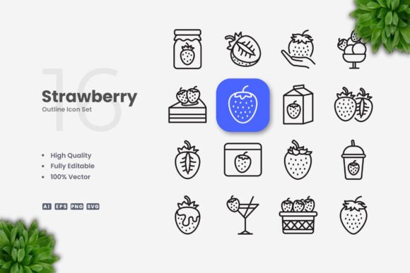 Strawberry Icons: Graphics and Icons for Digital Sellers