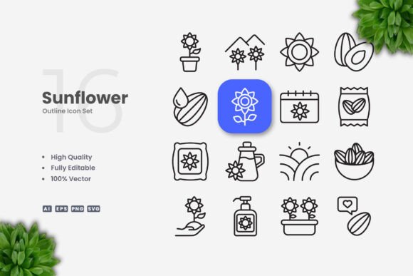 Sunflower Icons: Graphics with a Warm, Creative Vibe