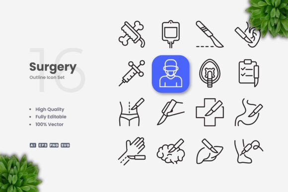 Surgery Icons: Graphics and Icons for Digital Sellers
