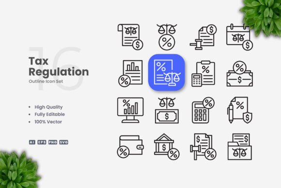 Tax Regulation Icons: Graphics and Icons for Branding