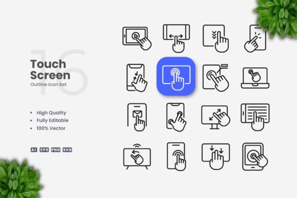 Touch Screen Icons: Graphics and Icons for Modern Design